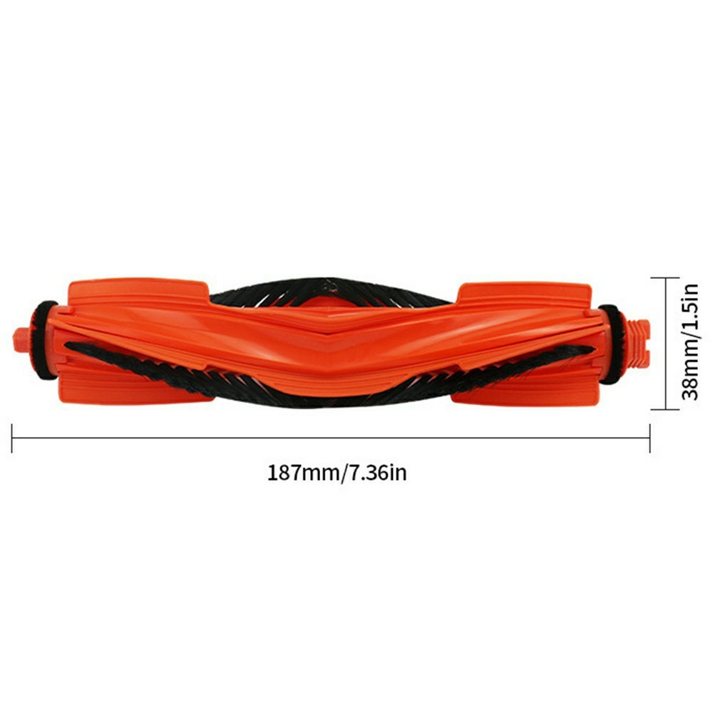 Main Brush for Xiaomi Robot Vacuum S40 (OV81) / S40C V-Shaped Design Nylon Bristles Rubber Strip Roller Brush — product view 3