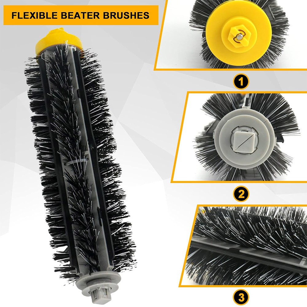 JUNSUNMAY 2 Sets Main Brush for iRobot Roomba 610 / 620 / 630 / 650 / 660 Robot Vacuum Replacement Replacement — product view 4