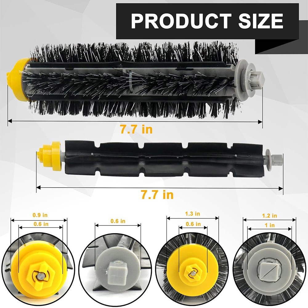 JUNSUNMAY 2 Sets Main Brush for iRobot Roomba 610 / 620 / 630 / 650 / 660 Robot Vacuum Replacement Replacement — product view 6