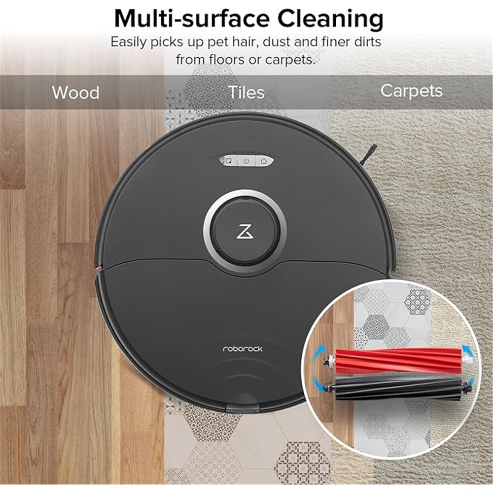 2Pcs Main Brush for Roborock S8 / S8+ / S8 Pro Ultra / Q5 Pro / Q5 Pro+ / Q8 Max / Q8 Max+ Robot Vacuum Cleaner Replacement Roller Brushes — product view 3