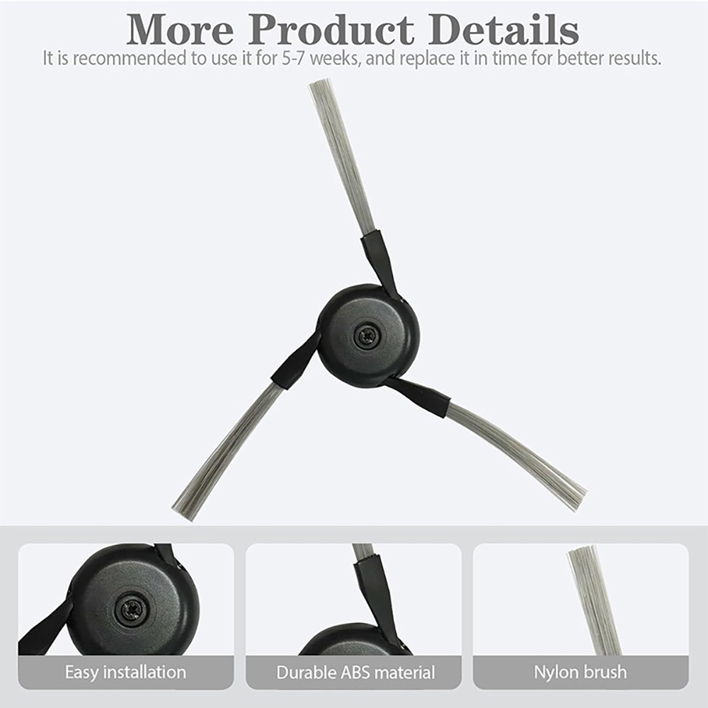 JUNSUNMAY 6Pcs Side Brush for Dreame X50 Ultra / L50 Ultra / X40 Ultra Robot Vacuum Replacement Part — product view 3