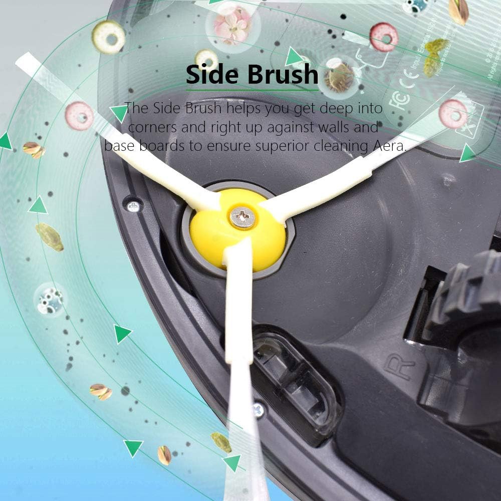 JUNSUNMAY 6Pcs Side Brush for iRobot Roomba 860 / 870 / 880 / 960 / 980 Robot Vacuum Replacement Parts — product view 2