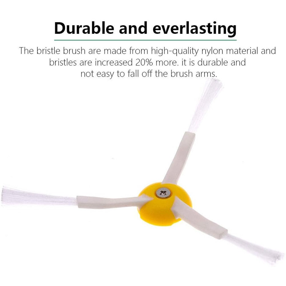 JUNSUNMAY 6Pcs Side Brush for iRobot Roomba 620 / 650 / 675 / 680 / 695 Nylon Bristles Replacement Parts — product view 4