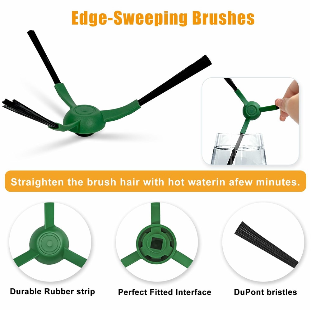 2Pcs For iRobot Roomba 105 Combo / iRobot Essential / iRobot Y0140 / iRobot Y01420 / iRobot 00120 / iRobot 00110 Side Brush Vacuum Cleaner Replacement — product view 2