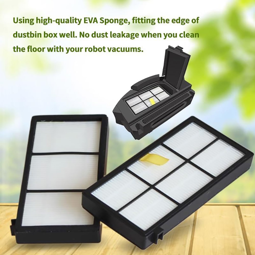JUNSUNMAY 4Pcs HEPA Filter with Cleaning Brush for iRobot Roomba 860 / 870 / 880 / 960 / 980 Robot Vacuum Replacement Parts — product view 2