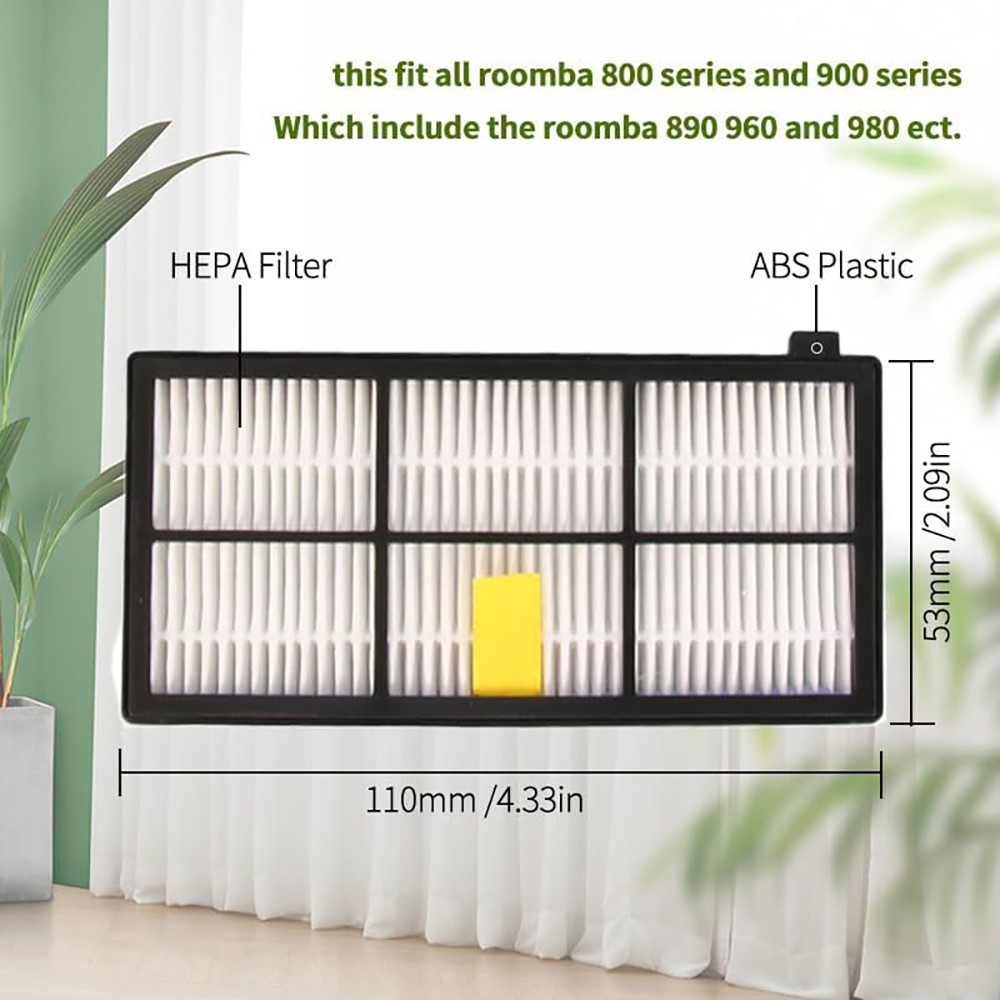 JUNSUNMAY 4Pcs HEPA Filter with Cleaning Brush for iRobot Roomba 860 / 870 / 880 / 960 / 980 Robot Vacuum Replacement Parts — product view 6
