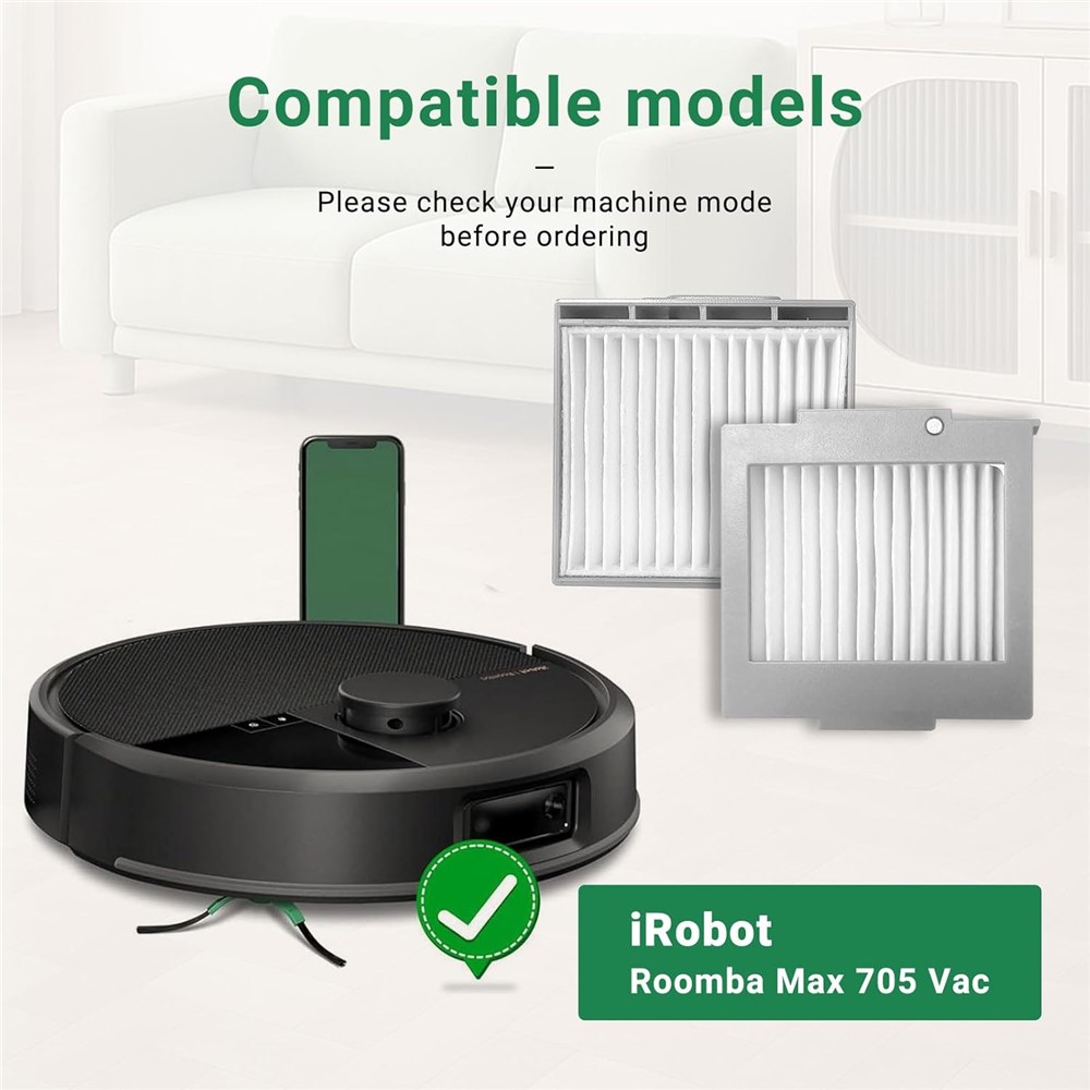 For iRobot Roomba Max 705 Vac / Plus 504 Vac Washable HEPA Filter Vacuum Cleaner Replacement Part — product view 5