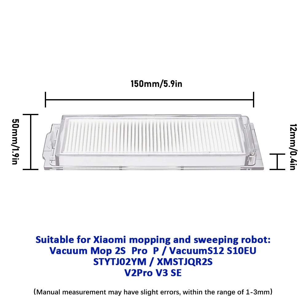 2Pcs Filters for Xiaomi Mi Robot Vacuum S12 / S10 EU / Mop 2S / Mop Pro / Mop P / VIOMI V2 Vacuum Cleaner Part — product view 14
