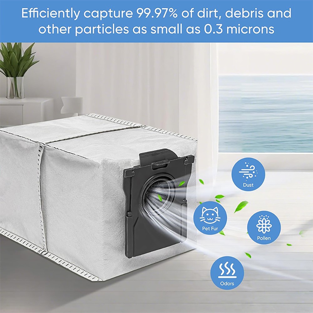 JUNSUNMAY 6Pcs 3.2L Dust Bags for Dreame L40S Pro Ultra / X50 Ultra Complete / X30 Ultra Robot Vacuum Parts — product view 4