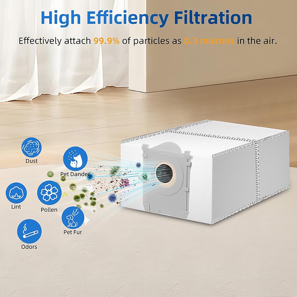 JUNSUNMAY 6Pcs 3.5L Dust Bags for Ecovacs Deebot X8 Omni / X8 Pro Omni / X9 Pro Omni / T50 Omni / T50 Pro Omni — product view 4