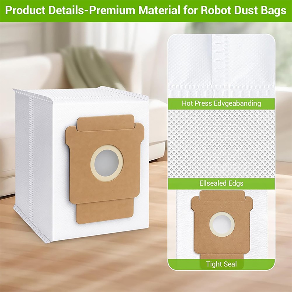 JUNSUNMAY 6Pcs For iRobot Roomba Plus 505 Combo / 405 Combo 2.8L Dust Bags Robot Vacuum Replacement Part — product view 4