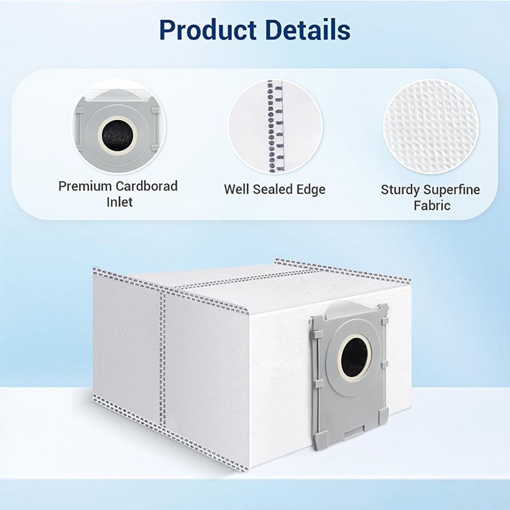 JUNSUNMAY 6Pcs Non-woven Fabric Dust Bags for Ecovacs Deebot T50 Pro / T50 Max / T50 Omni / T50 Pro Omni Robot Vacuum — product view 3