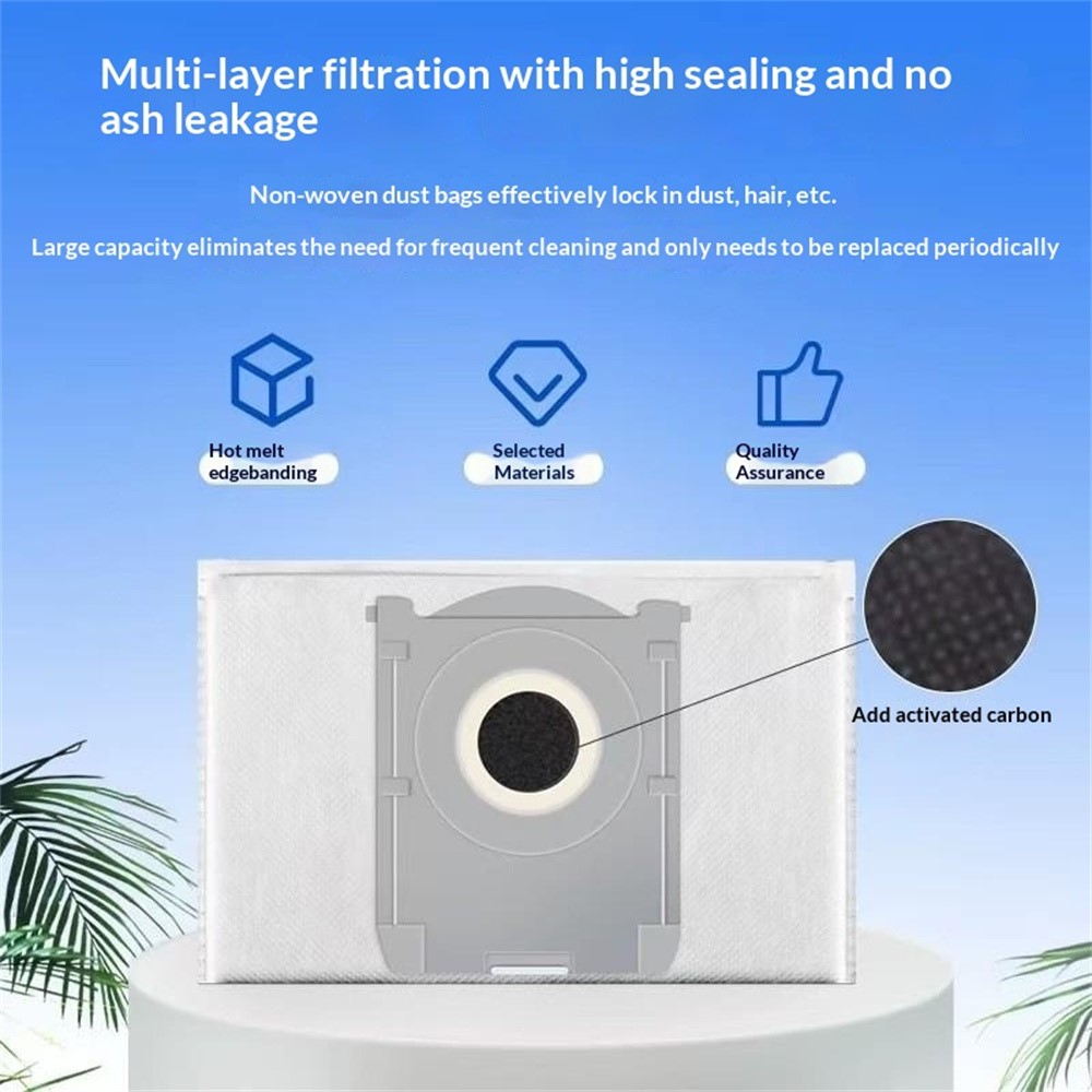 Dust Bag for Ecovacs Deebot T50 Pro / X8 Pro / T80 / X9 Robot Vacuum Antibacterial Dust Pouch Replacement - White — product view 4