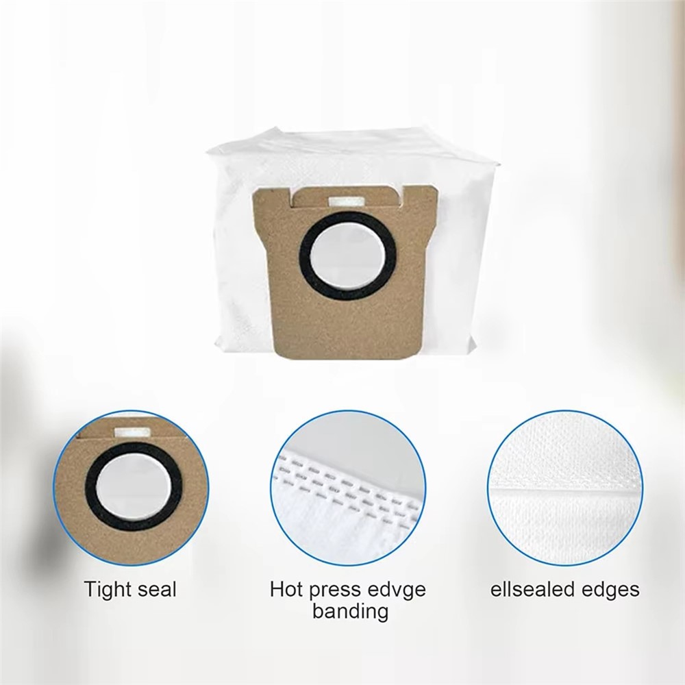 5Pcs Replacement Dust Bags for Dreame S10 / S10 Pro / X10 / Roborock P10 / P10 Pro Robot Vacuum Cleaner — product view 2