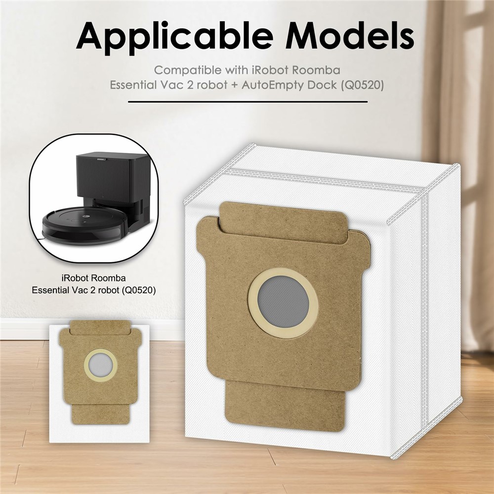 10Pcs Dust Bags for iRobot Roomba 105 Combo / 205 Dustcompactor / Plus 405 Combo / Plus 505 Combo Non Woven Fabric Vacuum Cleaner Replacement — product view 5