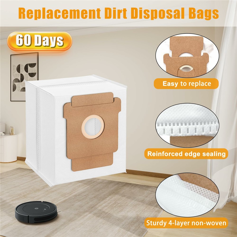 6Pcs Dust Bags for iRobot Roomba 105 Combo / 205 Dustcompactor / Plus 405 Combo / Plus 505 Combo Non Woven Fabric Vacuum Cleaner Replacement — product view 2