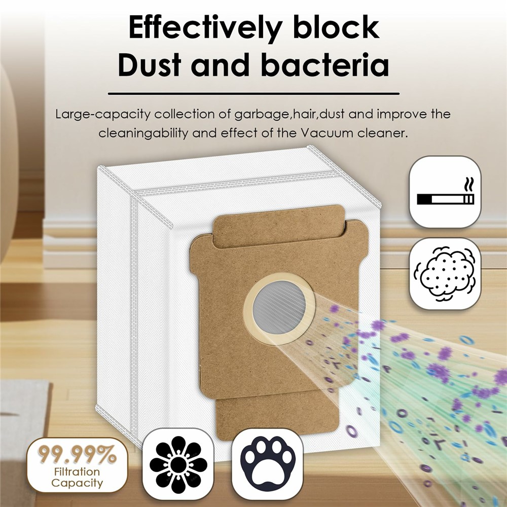 6Pcs Dust Bags for iRobot Roomba 105 Combo / 205 Dustcompactor / Plus 405 Combo / Plus 505 Combo Non Woven Fabric Vacuum Cleaner Replacement — product view 4
