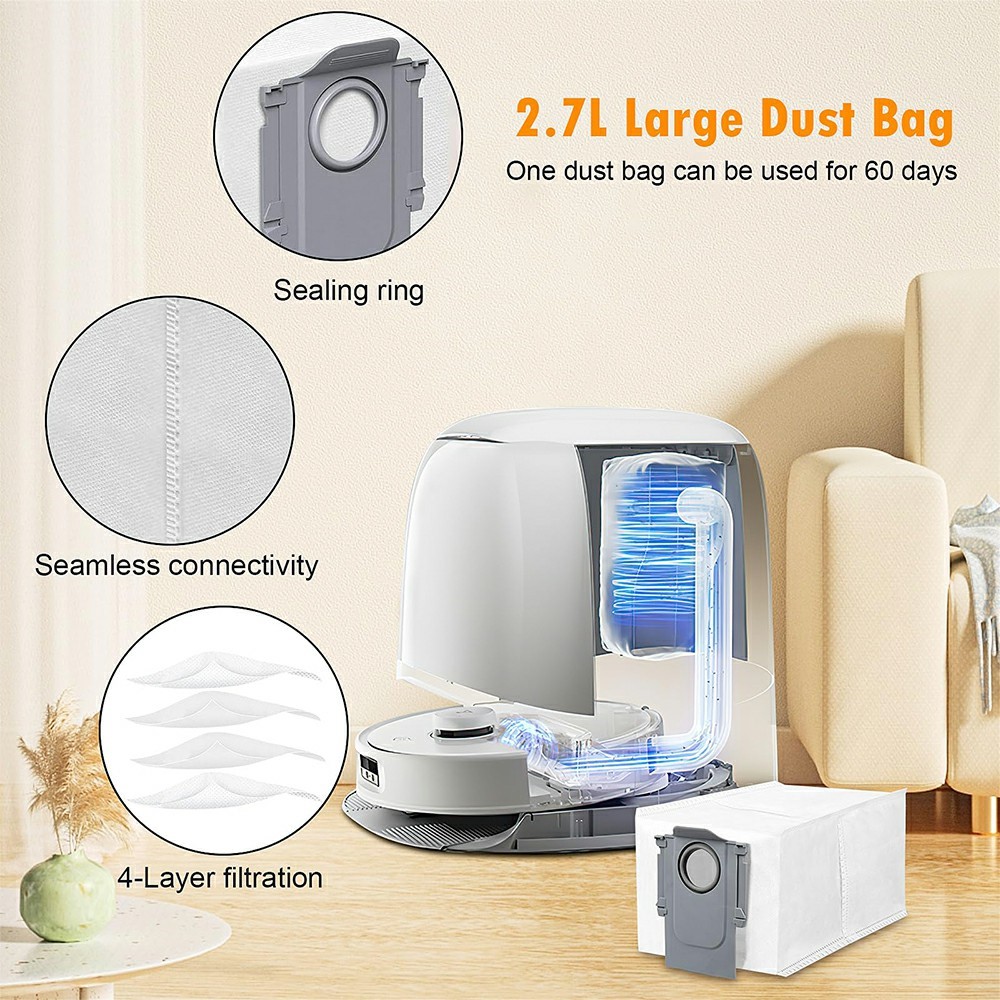 Dust Bags For Roborock T7S / T7S+ / G20 / G10 / G10S / G10S Pro / G10S Pure / S7 / S7 Max / S70 / S75 Robot Vacuum Cleaner Accessories — product view 4