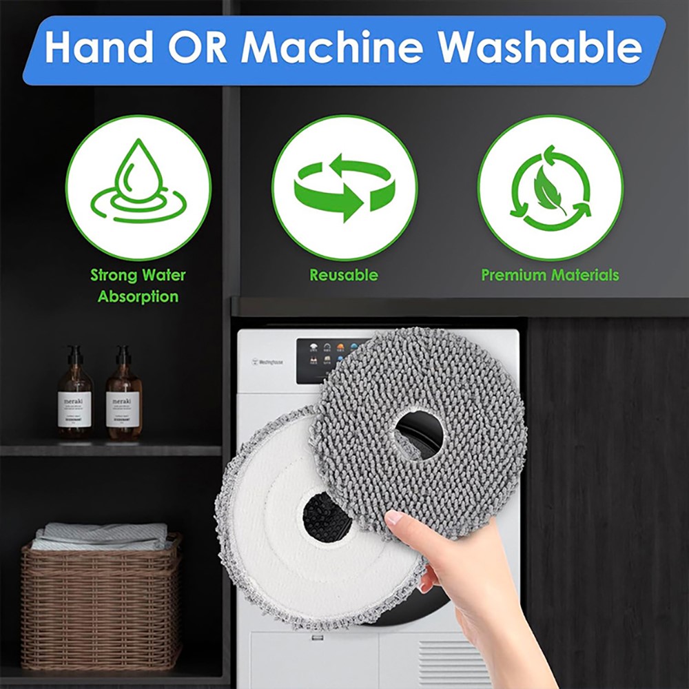 JUNSUNMAY 4Pcs For iRobot Roomba Plus 505 Combo / 405 Combo Washable Mop Pads Robot Vacuum Replacement Part — product view 3