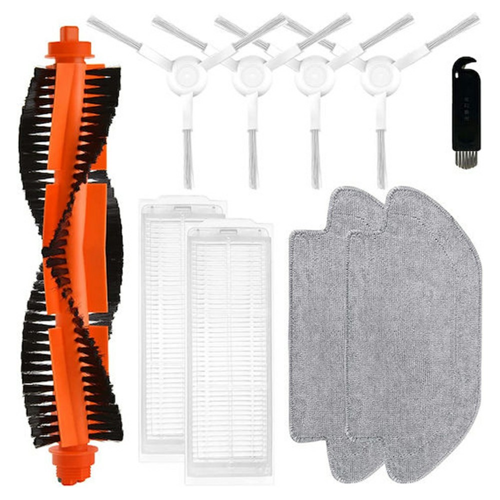 10Pcs / Set Replacement Parts Kit for Xiaomi Mijia Robot Vacuum Mop 2S (XMSTJQR2S) / STYJ02YM / 3C (B106CN) Main Brush HEPA Filter Mop Cloth and Cleaning Brush — product view 1
