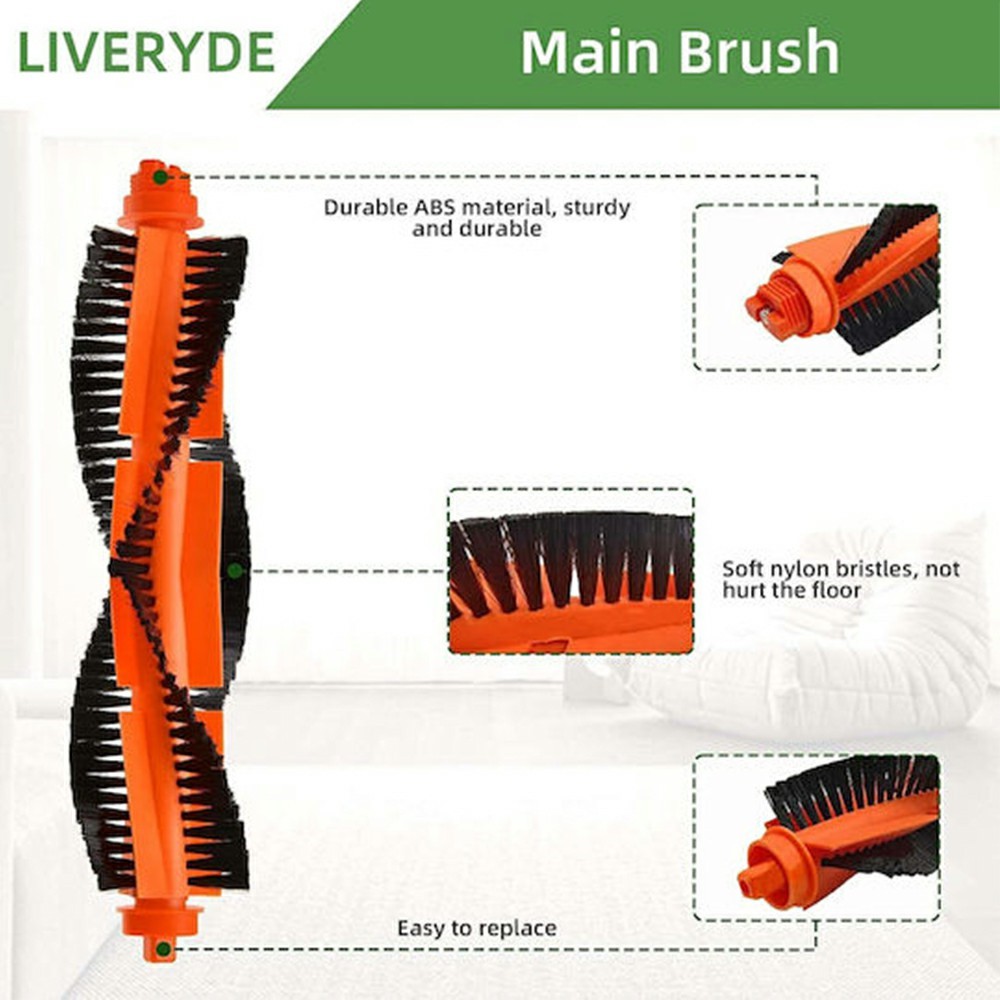 10Pcs / Set Replacement Parts Kit for Xiaomi Mijia Robot Vacuum Mop 2S (XMSTJQR2S) / STYJ02YM / 3C (B106CN) Main Brush HEPA Filter Mop Cloth and Cleaning Brush — product view 4