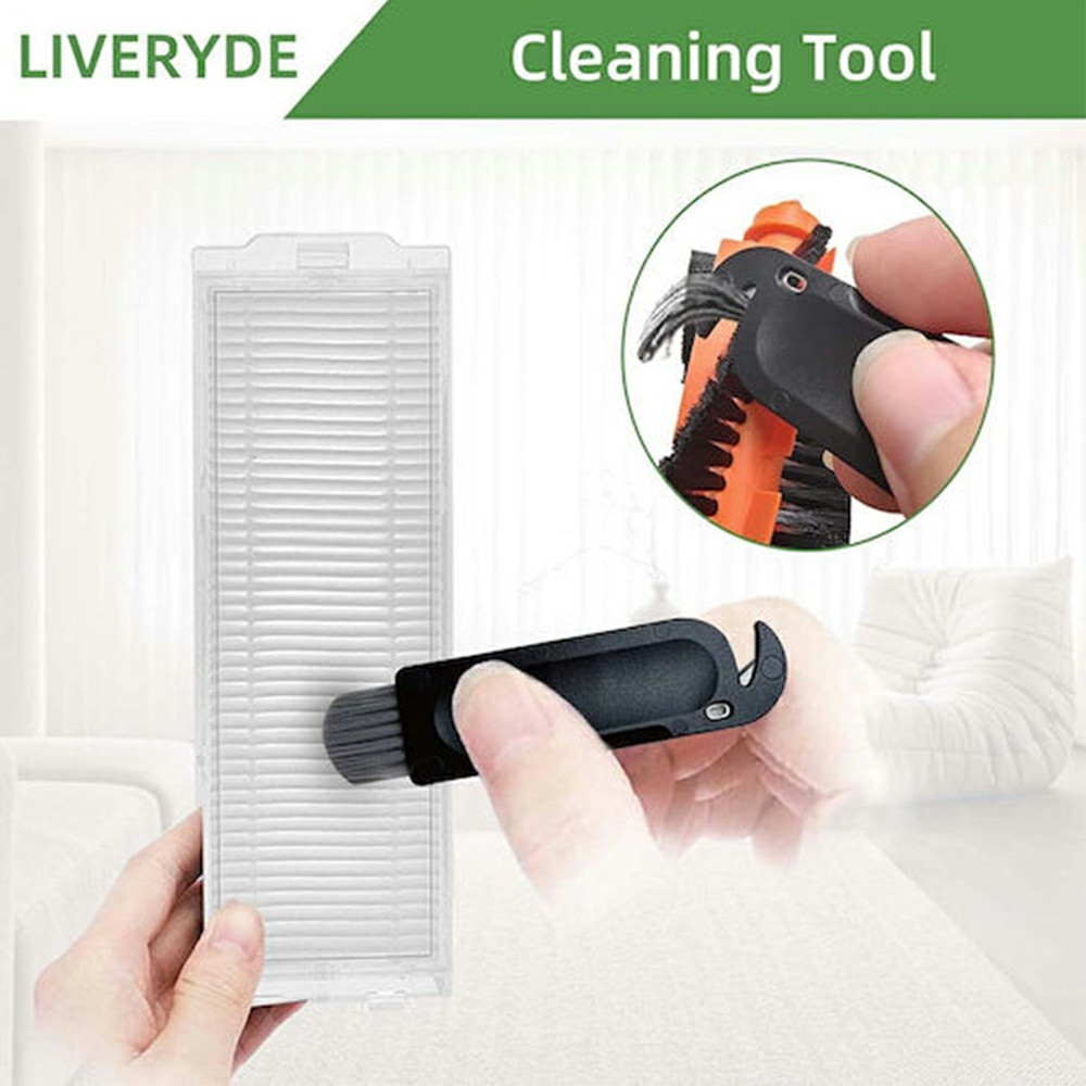 10Pcs / Set Replacement Parts Kit for Xiaomi Mijia Robot Vacuum Mop 2S (XMSTJQR2S) / STYJ02YM / 3C (B106CN) Main Brush HEPA Filter Mop Cloth and Cleaning Brush — product view 5