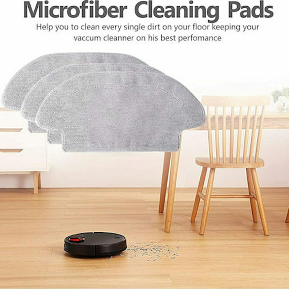 9Pcs / Set For Xiaomi Mijia Robot Vacuum Mop P (SKV4109GL / SKV4110GL / STYTJ02YM) / Viomi V2 Pro (V-RVCLM21B) Main Brush HEPA Filter Mop Cloth and Cleaning Brush Kit - Black — product view 5