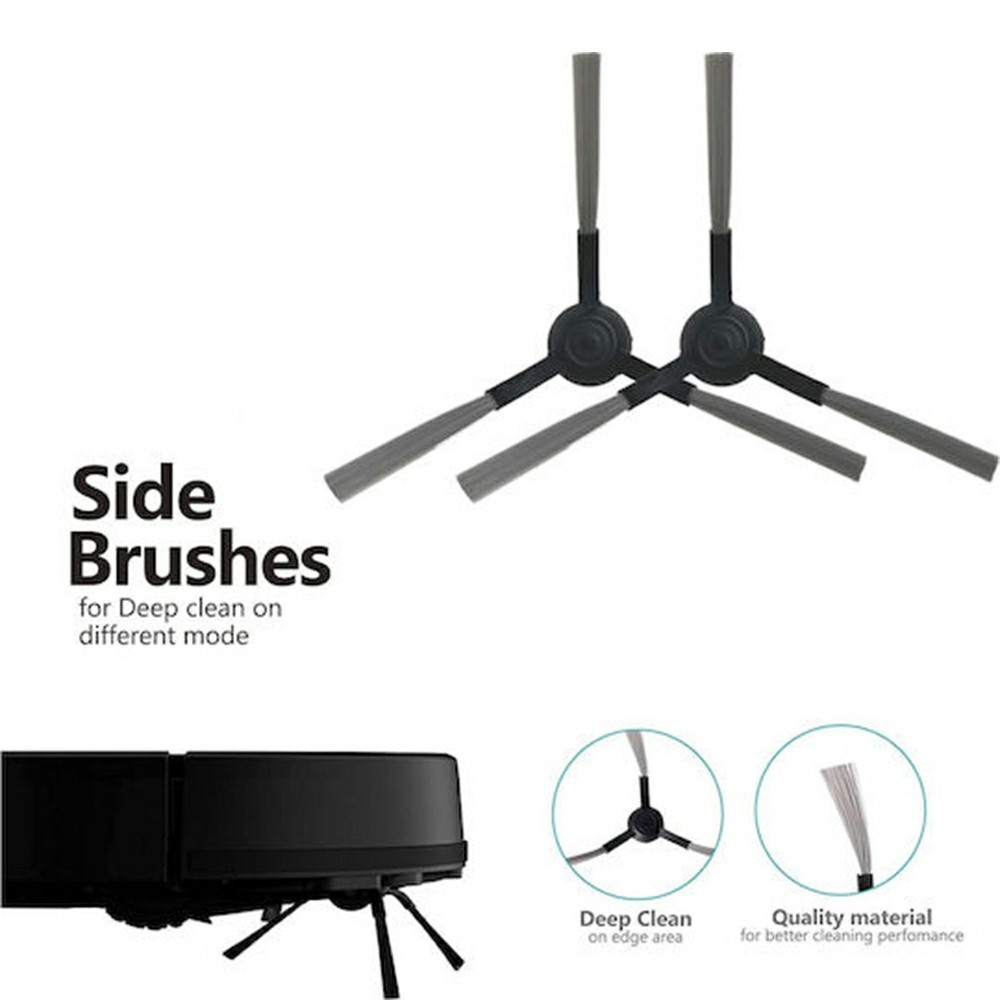 9Pcs / Set For Xiaomi Mijia Robot Vacuum Mop P (SKV4109GL / SKV4110GL / STYTJ02YM) / Viomi V2 Pro (V-RVCLM21B) Main Brush HEPA Filter Mop Cloth and Cleaning Brush Kit - White — product view 3