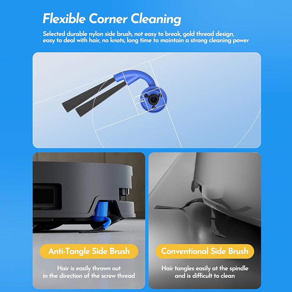 JUNSUNMAY 8Pcs / Set For Ecovacs Deebot X9 Pro Omni / X9 Pro Main Brush Filter Dust Bag Replacement Parts Kit Robot Vacuum Accessories — product view 6