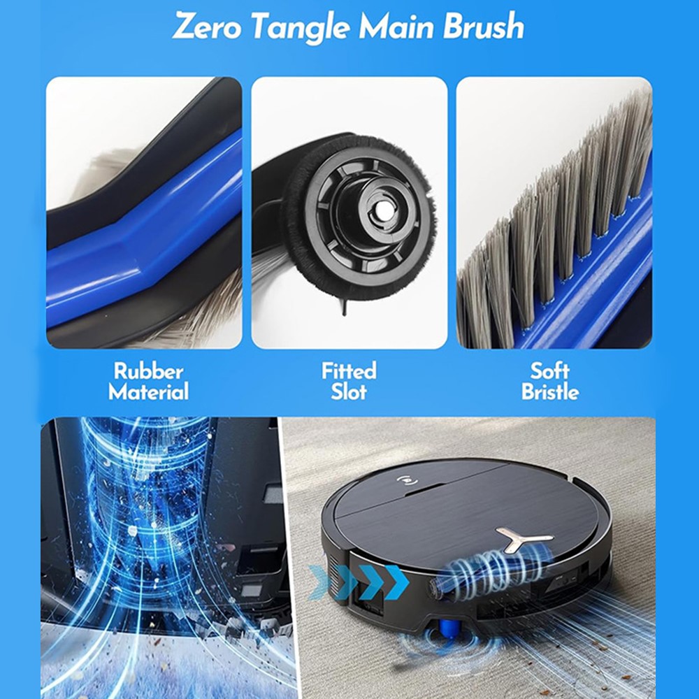 JUNSUNMAY 8Pcs / Set For Ecovacs Deebot X9 Pro Omni / X9 Pro Main Brush Filter Dust Bag Replacement Parts Kit Robot Vacuum Accessories — product view 7