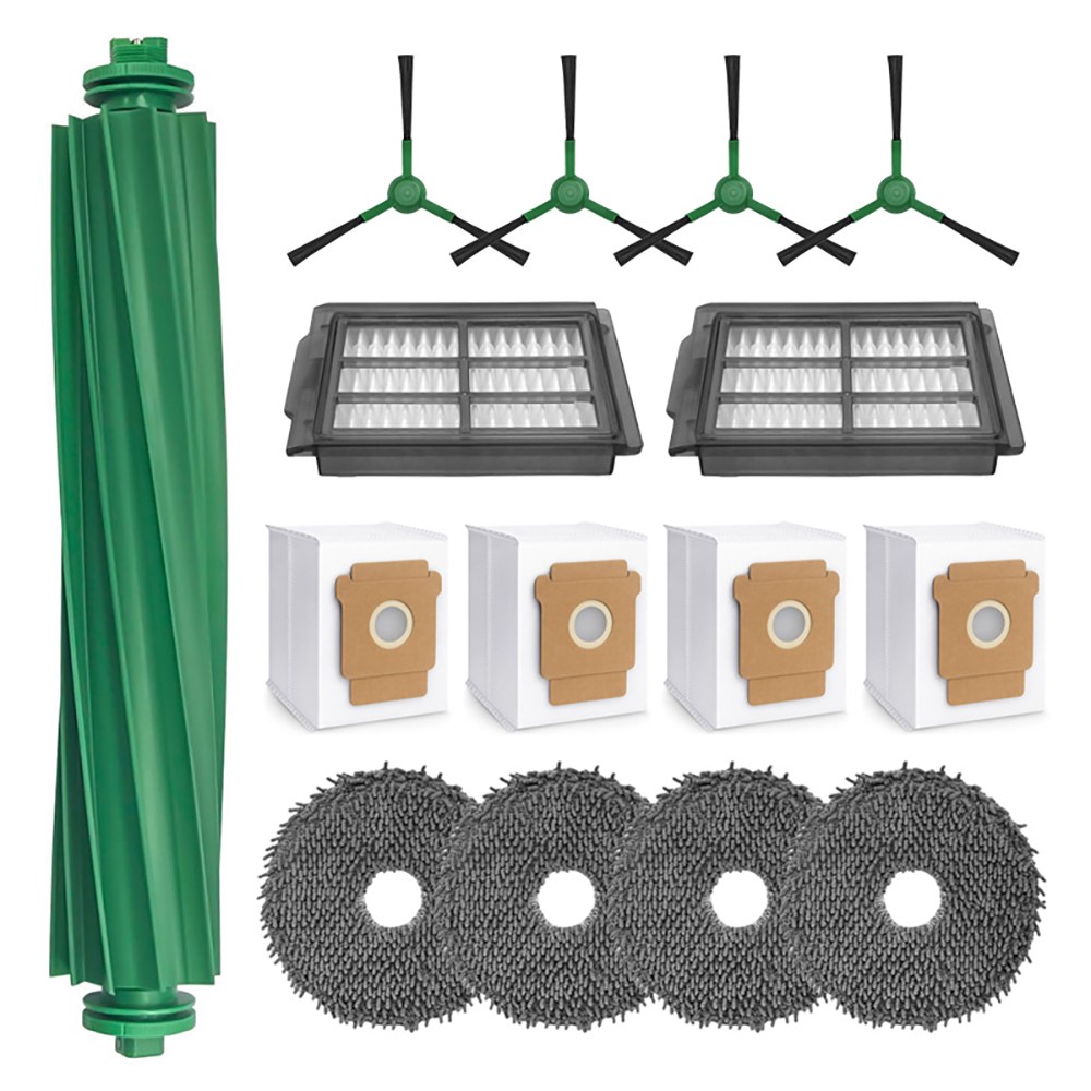 JUNSUNMAY 15Pcs / Set For iRobot Roomba Plus 505 Combo / 405 Combo Replacement Parts Kit with Main Brush Filter Dust Bag Mop Pad — product view 1