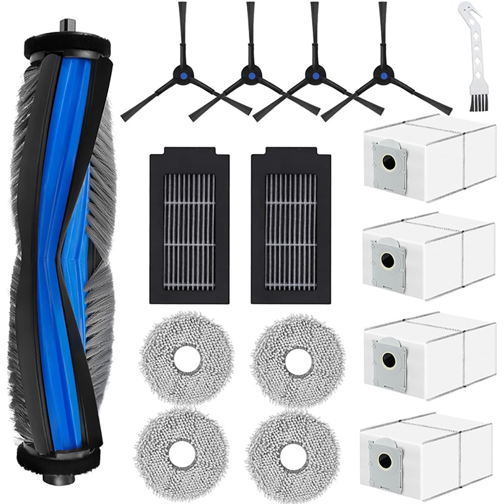JUNSUNMAY 16Pcs / Set Replacement Parts Kit for Ecovacs Deebot T50 Pro / T50 Max / T50 Omni / T50 Pro Omni with Main Brush HEPA Filter Mop Pad Dust Bag — product view 1