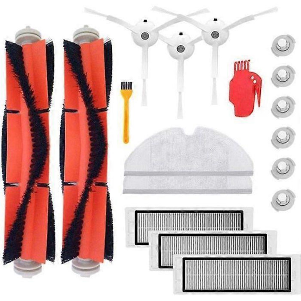 17Pcs Replacement Kit for Roborock S60 / S51 / S50 Vacuum Cleaner Main Brush Side Brush Mop Cloth Water Tank Filter Set — product view 1