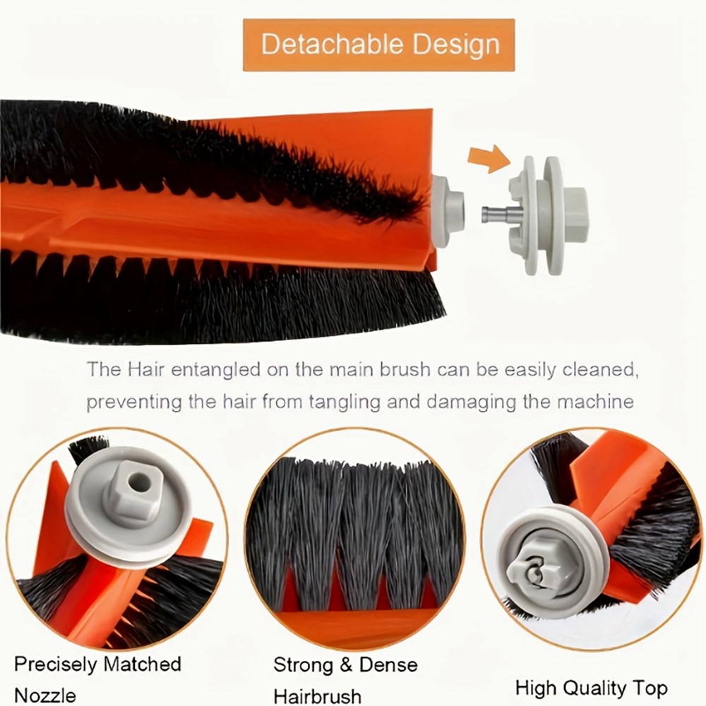 5Pcs Main Brush Side Brush Filter Set for Xiaomi Robot Vacuum S10+ / S20+ / X10+ / X20+ / X10 Replacement Parts Kit — product view 7