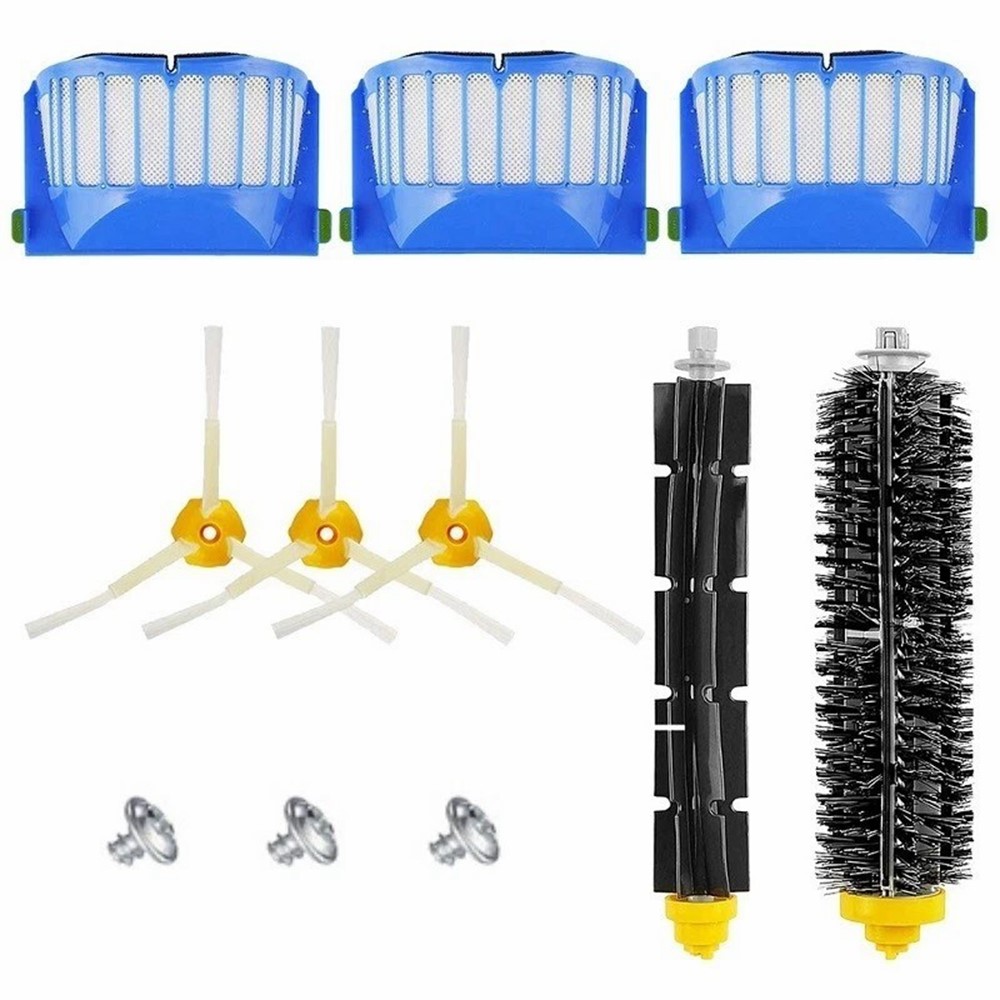 10Pcs Replacement Parts Kit for iRobot Roomba 610 / 620 / 630 / 650 / 660 Main Brush Side Brush Filter Set — product view 1