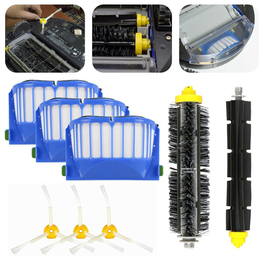 10Pcs Replacement Parts Kit for iRobot Roomba 610 / 620 / 630 / 650 / 660 Main Brush Side Brush Filter Set — product view 2