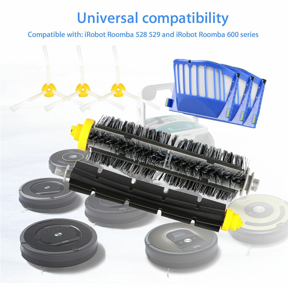 10Pcs Replacement Parts Kit for iRobot Roomba 610 / 620 / 630 / 650 / 660 Main Brush Side Brush Filter Set — product view 4