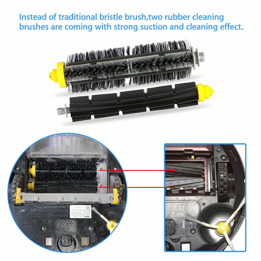 10Pcs Replacement Parts Kit for iRobot Roomba 610 / 620 / 630 / 650 / 660 Main Brush Side Brush Filter Set — product view 5
