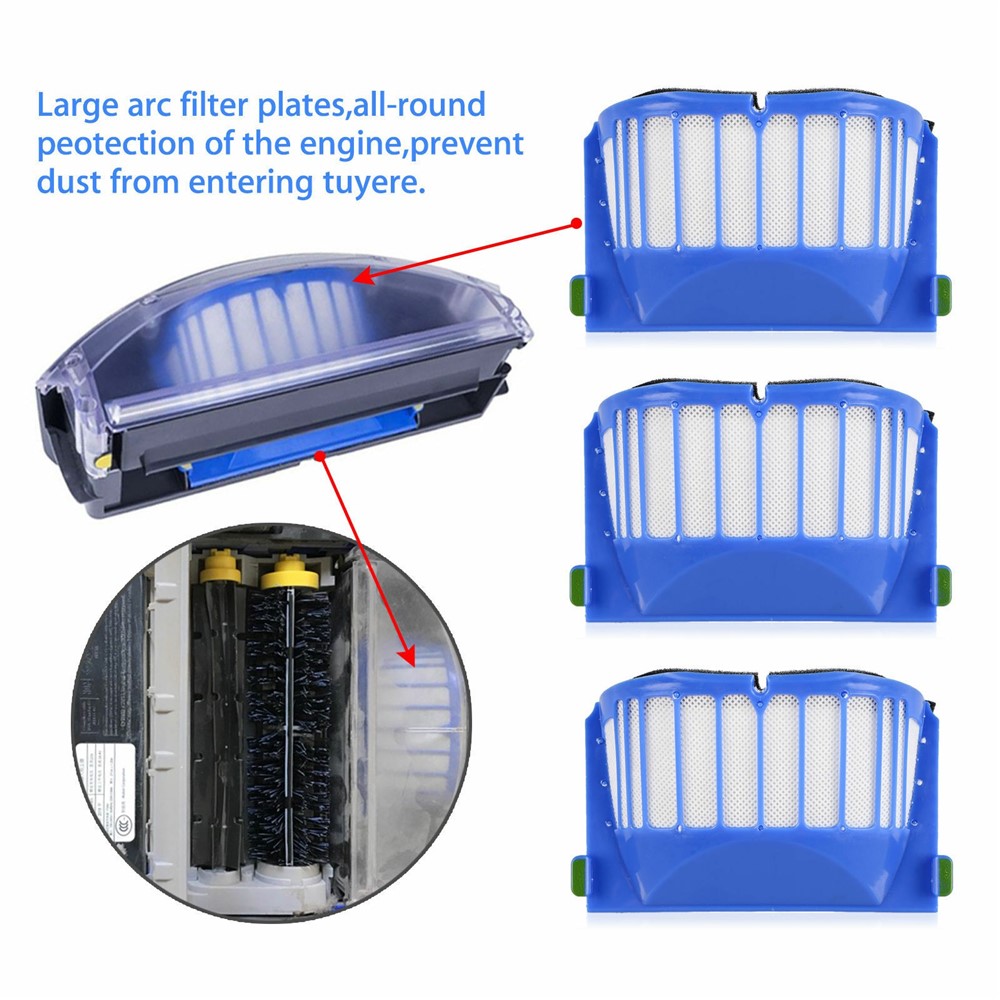 10Pcs Replacement Parts Kit for iRobot Roomba 610 / 620 / 630 / 650 / 660 Main Brush Side Brush Filter Set — product view 7