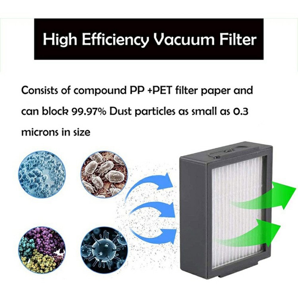 9Pcs Replacement Parts Set for iRobot Roomba i3 / i4 / i6 / i7 / E5 / E6 with Dust Bag Main Brush Side Brush Filter — product view 9