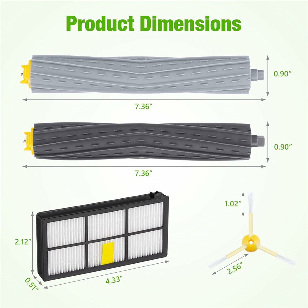 8Pcs Replacement Parts Kit for iRobot Roomba 800 / 870 / 880 / 960 / 980 Main Brush Side Brush Filter Set — product view 8