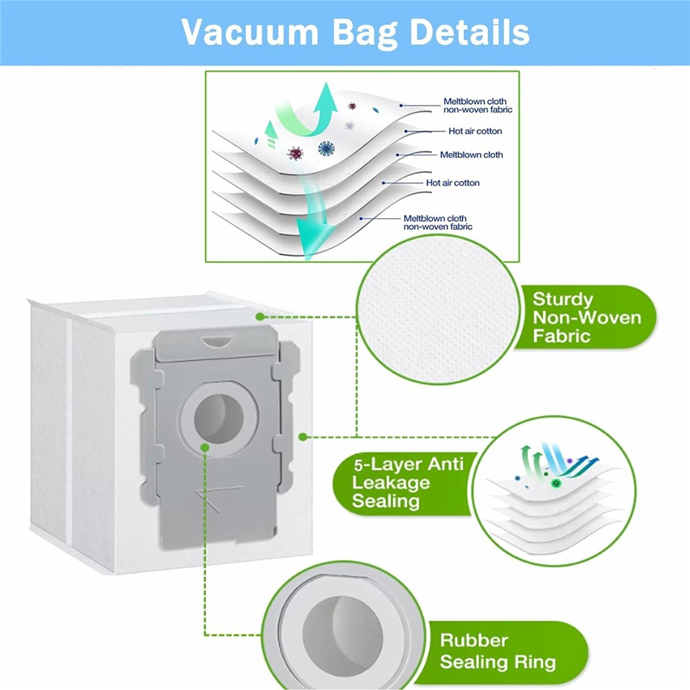 20Pcs Replacement Parts Set for iRobot Roomba Combo i5 / i5+ / j5 / j5+ Main Brush + Side Brush + Filter + Dust Bag + Mop Cloth — product view 2