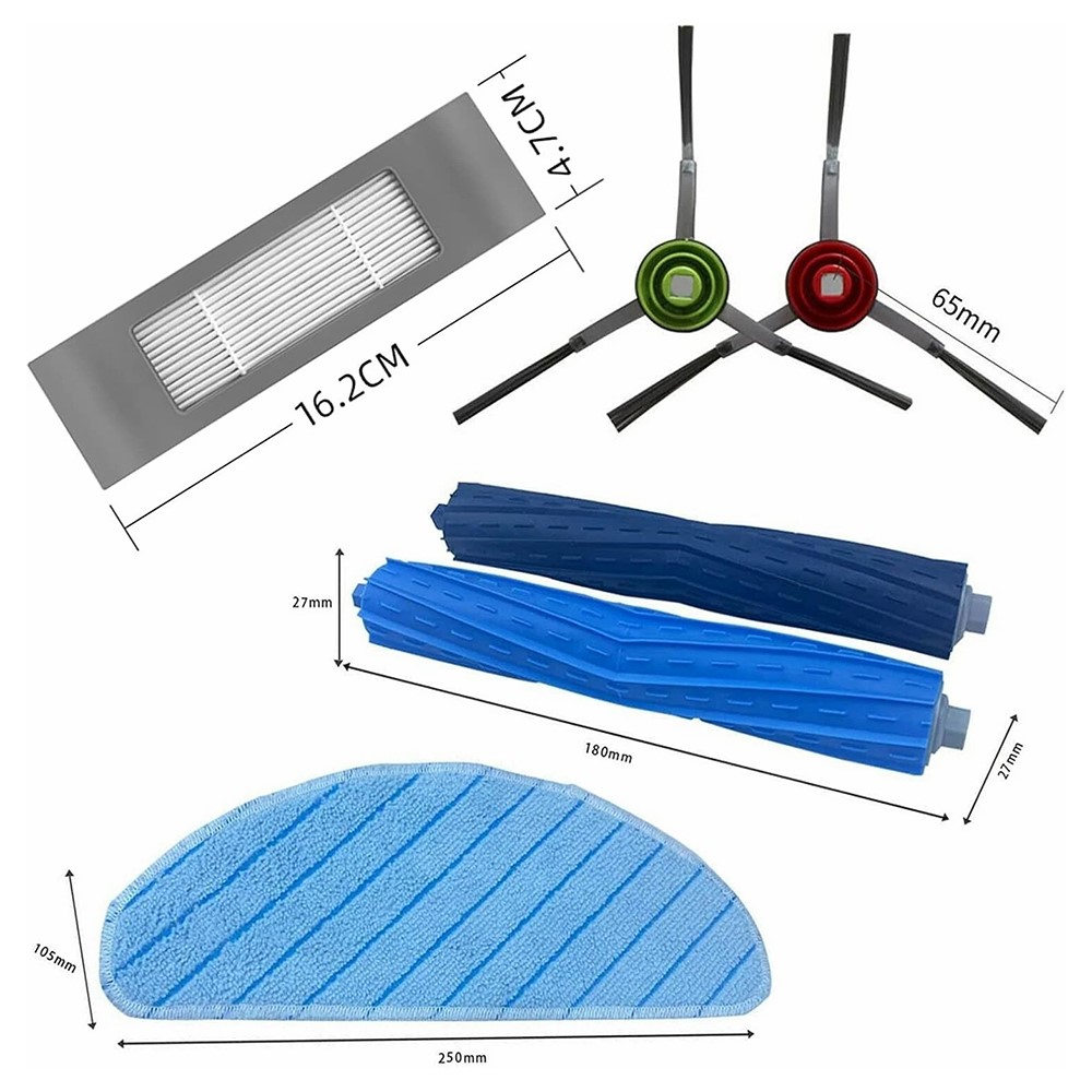 16Pcs / Set For Ecovacs DEEBOT T9 AIVI / T9 AIVI+ Main Brush Side Brush Filter Mop Cloth Replacement Kit — product view 8