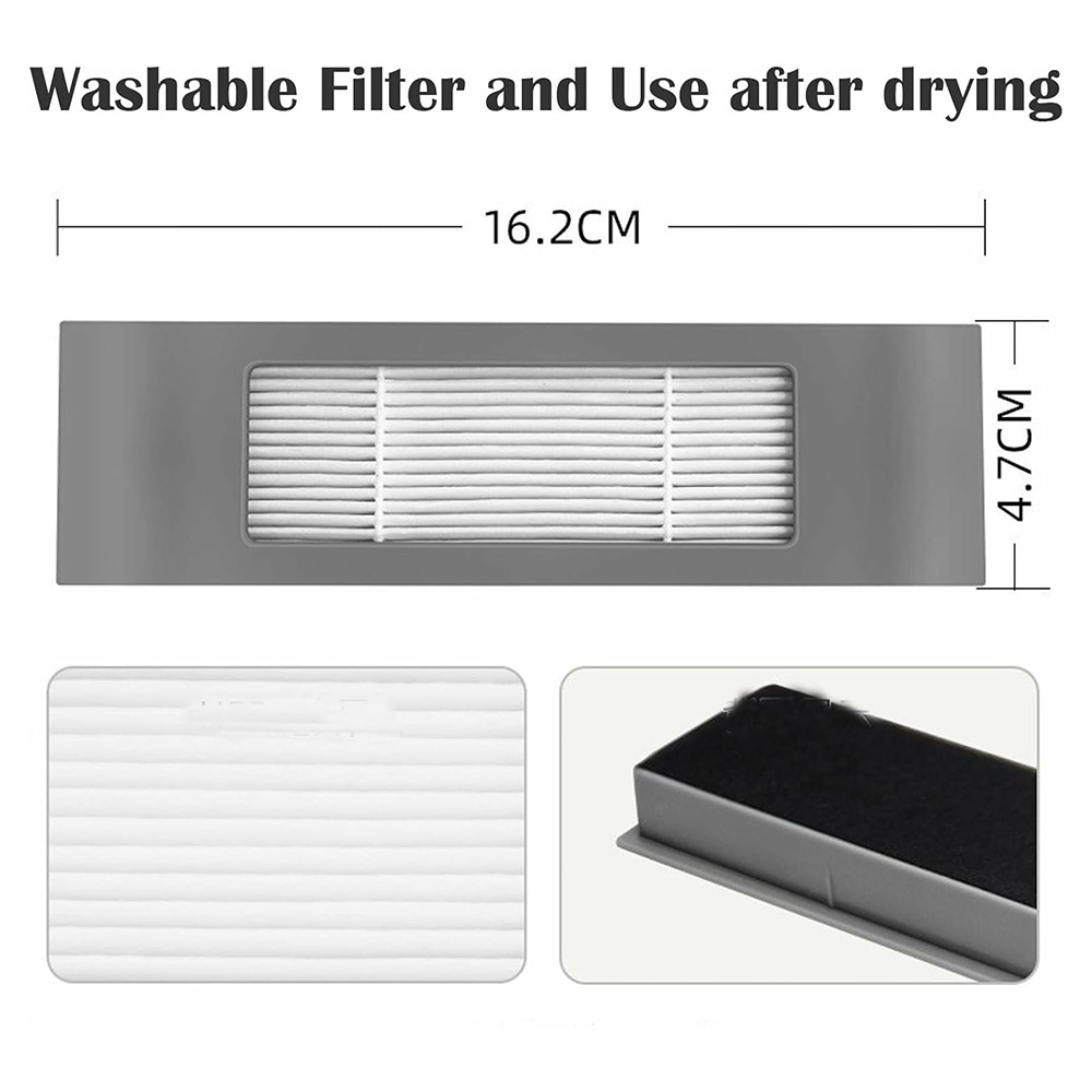 13Pcs Replacement Kit for Ecovacs DEEBOT OZMO 920 / 950 / T5 / T8 / T9 / N7 / N8 Main Brush Side Brush Mop Cloth Filter Set — product view 9