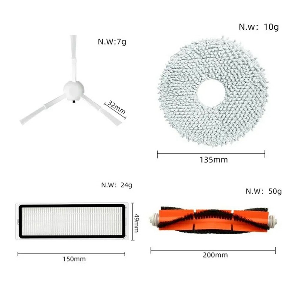 15Pcs Replacement Part for Xiaomi Robot Vacuum S10+ / S20+ / X10+ / X20+ / X10 Vacuum Cleaner Main Brush Side Brush Filter Mop Pad Set — product view 7