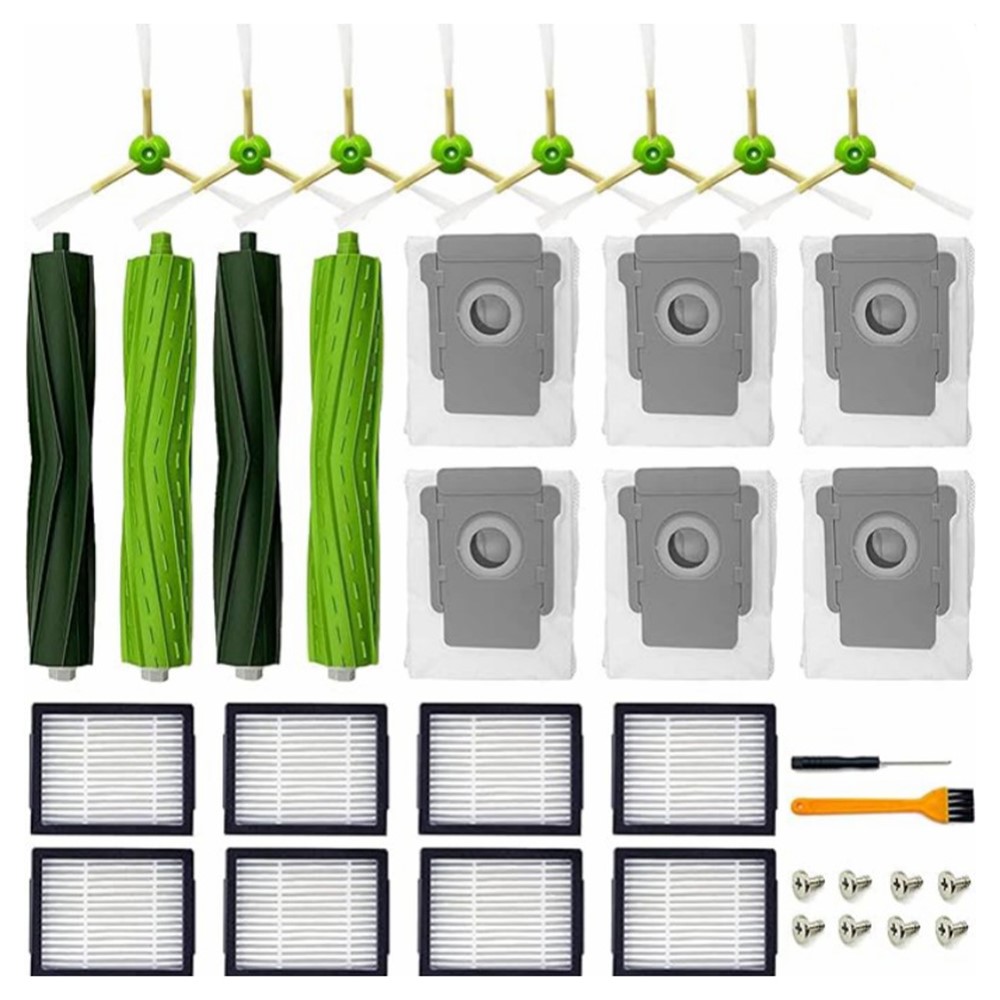 1 Set Replacement Parts for iRobot Roomba E5 / E6 / i7 / i7+ Main Brushes Filters Side Brushes Kit — product view 1