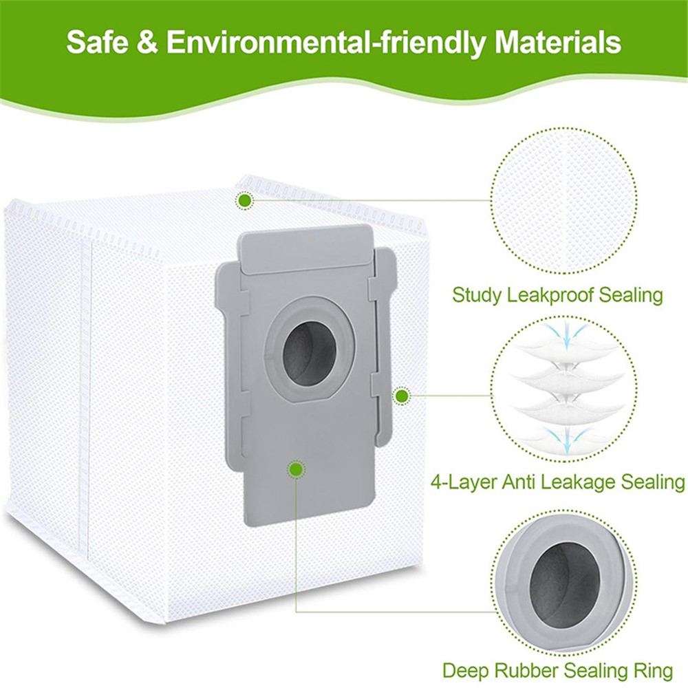 JUNSUNMAY 9Pcs For iRobot Roomba i3 / i4 / i6 / i7 / i8 / E5 / E6 Main Brush Side Brush Filter Vacuum Bag Set — product view 2