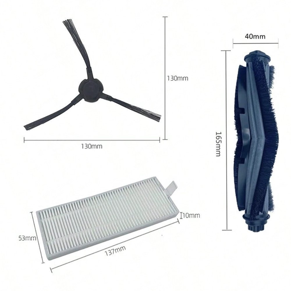 13Pcs Main Brush Set for Ecovacs Deebot U2 / U2 DGN22 Vacuum Cleaner Replacement Parts with Filters, Side Brush, Mop — product view 3