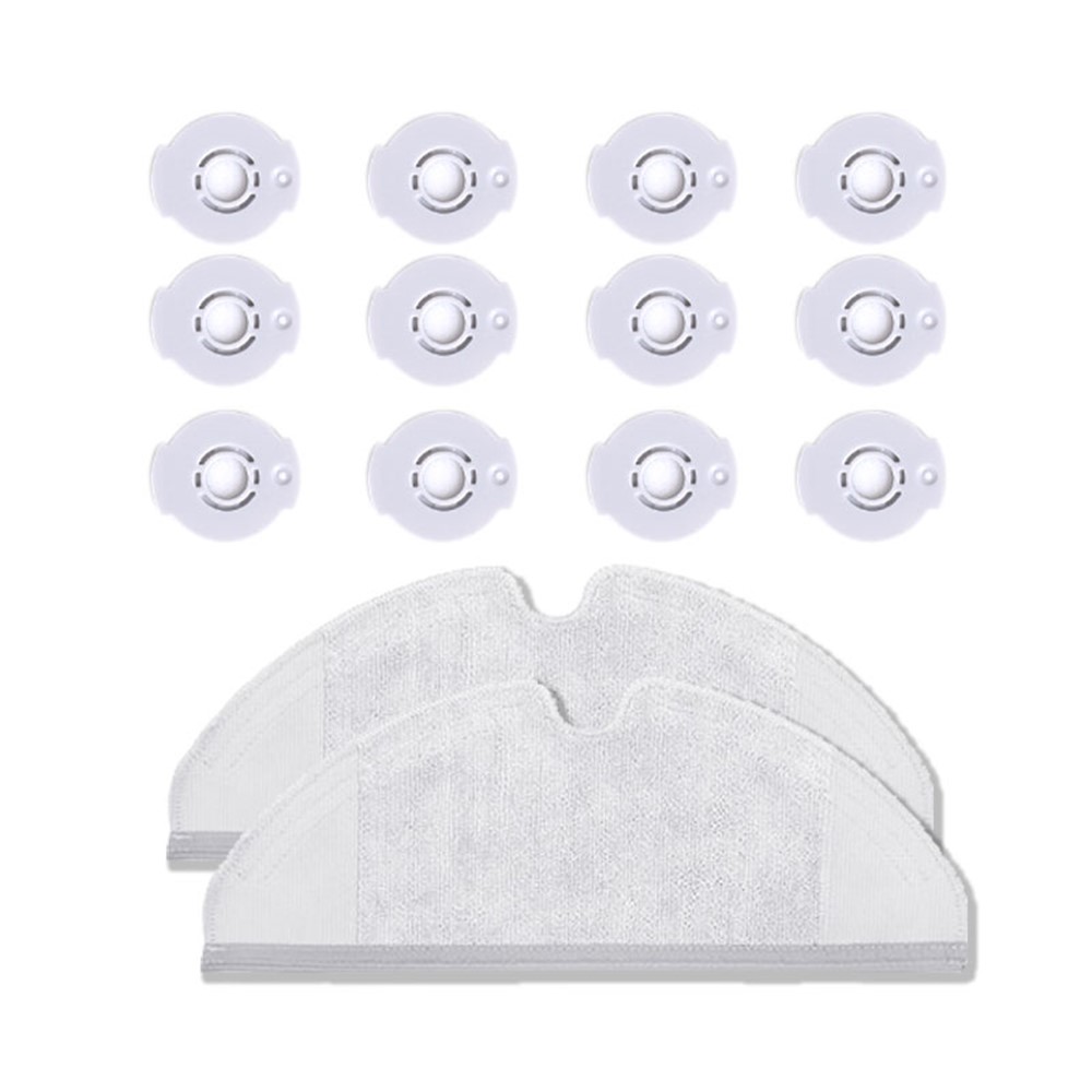 12 Water Tank Filters + 2 Mop Cloth Set for Xiaomi Mijia Xiaowa Roborock Vacuum Cleaner — product view 1